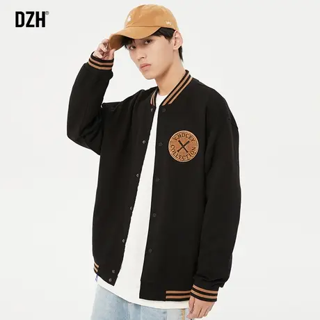 男士黑色夹克男外套春秋季潮牌高级感美式复古棒球服男装2023新款图片