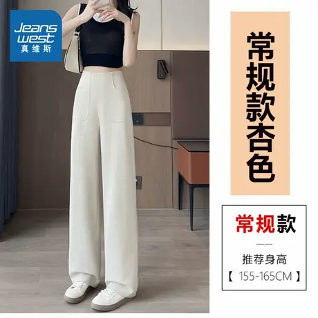KR真维斯女装阔腿裤2025夏季新品轻西装潮流风宽松显瘦长裤商品大图