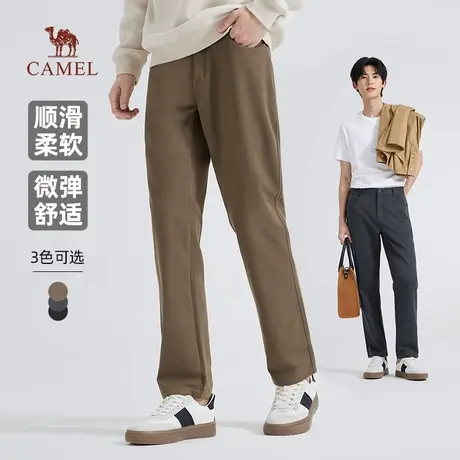 骆驼男装新款休闲裤男士2025春秋季通勤百搭黑色舒适弹力长裤子商品大图