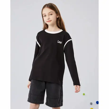 Lee童装印花logo长袖T恤男童女童2025年冬季新款宽松儿童长袖T恤商品大图