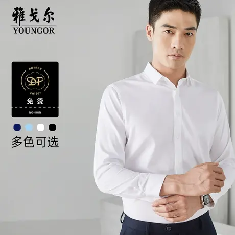 雅戈尔奥莱 男装长袖衬衫秋新款商务休闲DP弹力免烫衬衣商品大图