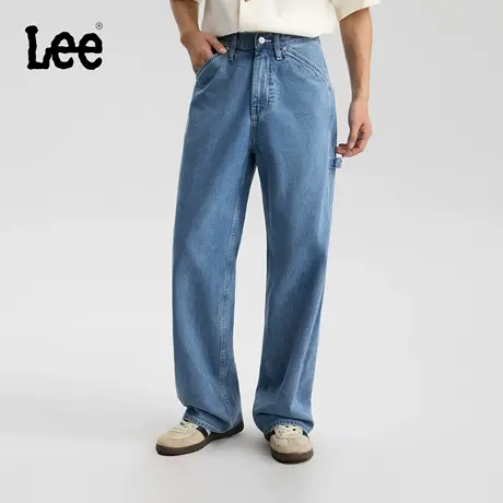 【张凌赫代言】Lee商场款25冬新宽松直筒浅蓝卡朋特工装男牛仔裤图片