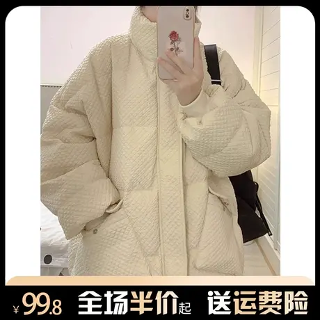 立领棉服女秋冬装2023新款加厚保暖宽松慵懒风棉袄面包服外套小众图片