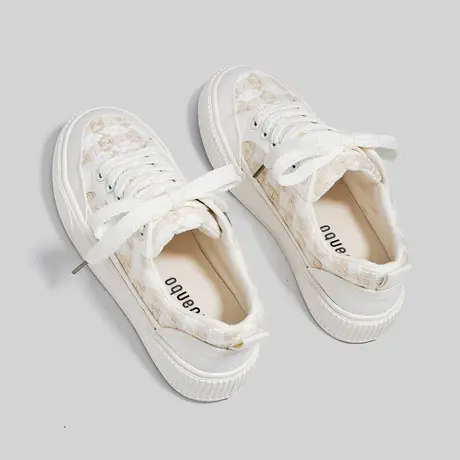 Betoo 帆布鞋女2022新款秋季小众百搭板鞋子ins潮小香风小白鞋商品大图