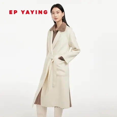 [重磅限量]EP雅莹高端系列 牦牛绒白色毛呢大衣外套商场同款8533A商品大图