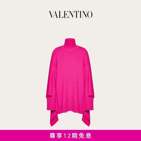 【12期免息】华伦天奴VALENTINO女士荷叶边装饰羊毛和羊绒衫毛衣商品大图