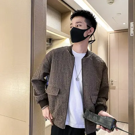 冬季男夹克修身潮流帅气花色潮牌个性时尚休青年闲棒球服ins外套商品大图
