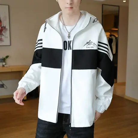 青少年潮牌工装外套男孩春秋季潮流百搭衣服初中高中学生大童夹克商品大图