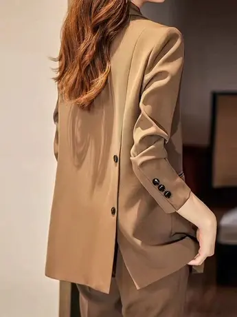 早秋高级感气质西装外套女士2023春秋新款韩版设计小众感西服上衣商品大图