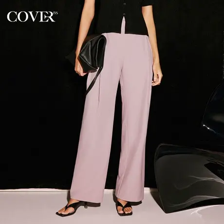 COVER秋季花纱仿麻抗皱柔软休闲裤图片