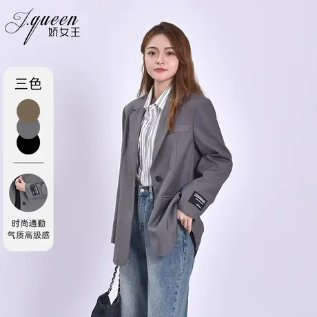 西装外套女2024秋季新款宽松百搭时尚高级感痞帅宽肩休闲小西服商品大图