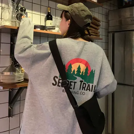 超火cec外套洋气卫衣女潮ins宽松韩版学生原宿bf慵懒风春秋季薄款商品大图