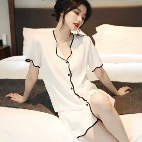 2024新款睡衣女夏薄款冰丝绸性感ins公主风大码网红爆款春秋睡裙商品大图