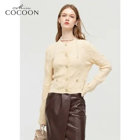 【秋上新】missCOCOON美拉德2023秋女新款长袖圆领毛衫上衣图片