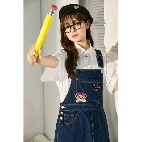 唐狮休闲牛仔背带裙女夏牛仔背带连衣裙小个子裙子女夏季外套图片