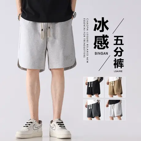 外穿休闲大裤衩短裤男士针织中裤子夏季跑步运动篮球五分训练薄款商品大图