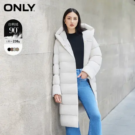 【甄选专享】【上新】ONLY奥莱2023冬季新款通勤风90白鸭绒宽松中商品大图