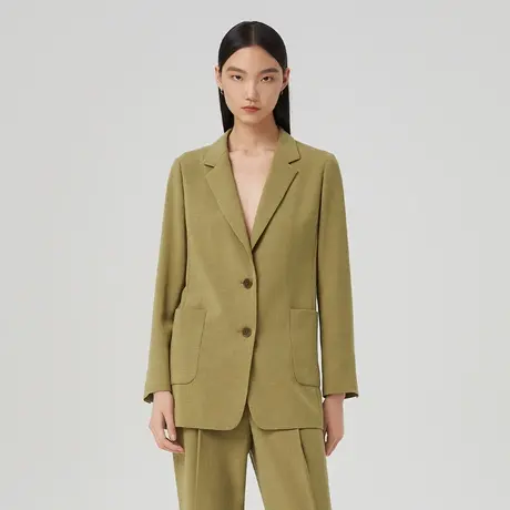 LANCY/朗姿女装春季新款单排扣西装外套H形西服通勤简洁套装图片