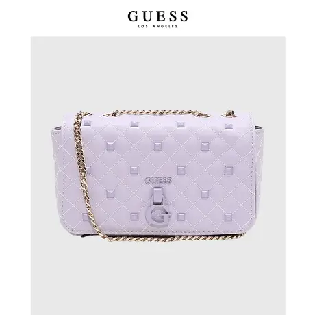 【38上新季】GUESS女士复古时尚百搭纯色翻盖链条单肩斜挎包商品大图