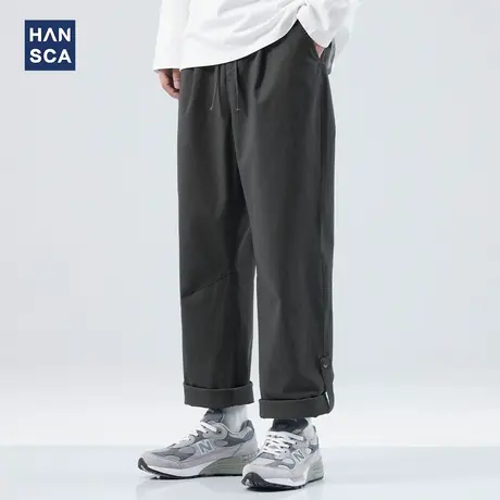 hansca美式工装裤男秋季潮牌宽松直筒休闲裤子复古九分爆款阔腿裤商品大图