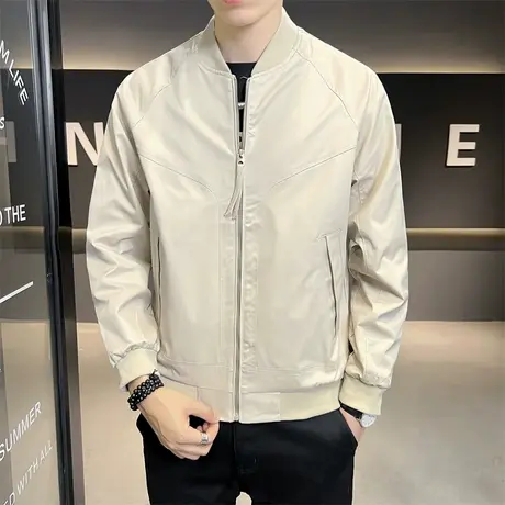 男士外套春秋季新款潮牌宽松立领上衣服男装休闲夹克春装爆款高档商品大图