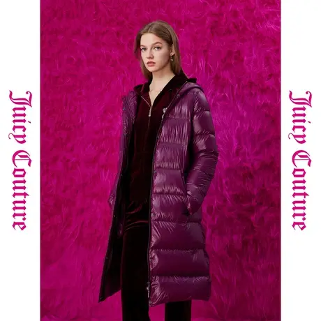 Juicy Couture橘滋新款上衣女外套爵士酒廊织标修身羽绒服商品大图