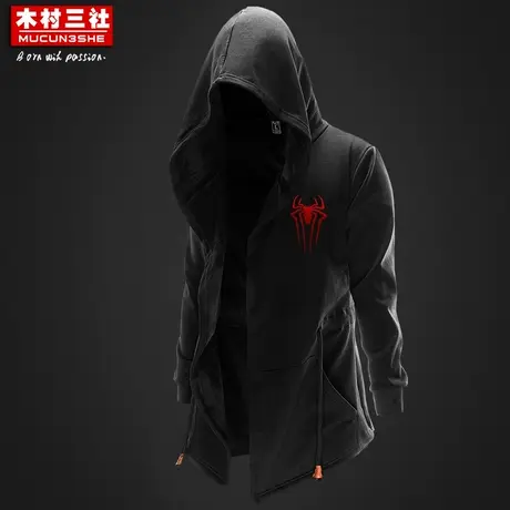 【特价清仓】×木村三社SANSYAS 暗黑风衣美式卫衣外套披风秋男图片