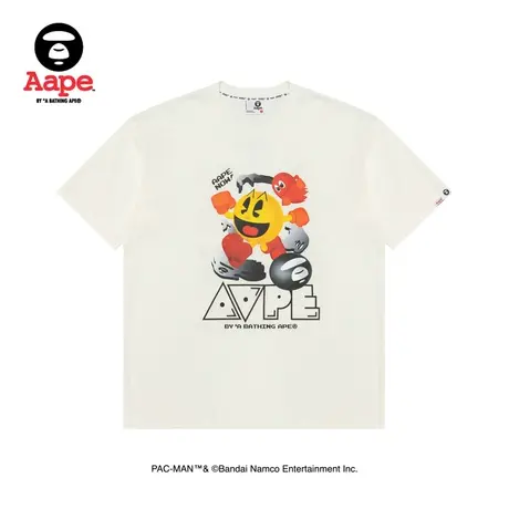 Aape联名PAC-MAN男装春夏多彩吃豆人酷帅印花短袖T恤9612XXK图片