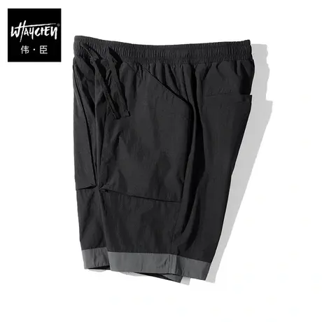 伟臣潮流大码男装夏季轻薄休闲短裤男胖子加肥加大拼接工装五分裤商品大图