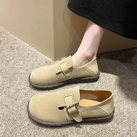 文艺复古森系大头勃肯鞋女2023鞋子玛丽珍小皮鞋舒适软底丑萌单鞋图片