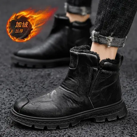 冬季棉雨鞋男款加绒加厚钓鱼水鞋防滑防水鞋厨房中筒保暖雨靴男士商品大图