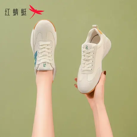红蜻蜓运动鞋女2023新款妈妈鞋子秋冬款软底阿甘小白鞋女款德训鞋商品大图