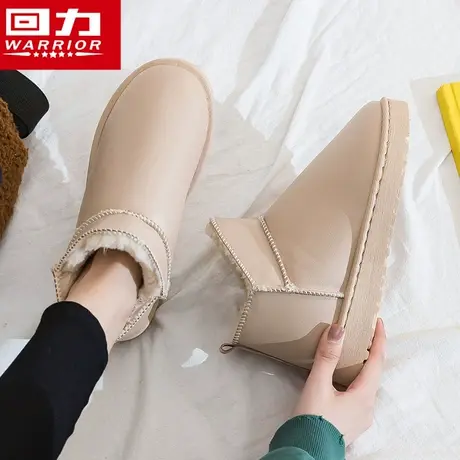 回力雪地靴女2023新款棉鞋女冬加绒加厚皮毛一体短筒面包妈妈鞋商品大图
