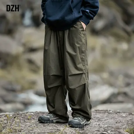 男士军绿色工装裤子男款秋季户外冲锋裤美式机能伞兵裤2023年新款商品大图
