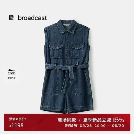 播商场同款水洗牛仔连体裤女25夏季新款复古显瘦短裤BDS2JD2675图片