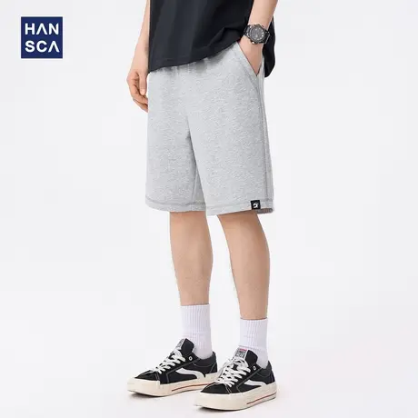 hansca280g重磅运动五分卫裤男2025年夏季宽松透气毛圈底休闲短裤商品大图