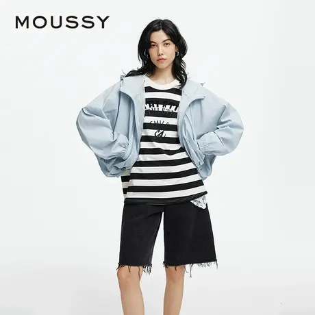 MOUSSY 2025夏季新品城市运动风宽松连帽夹克外套女028ISA30-3451图片