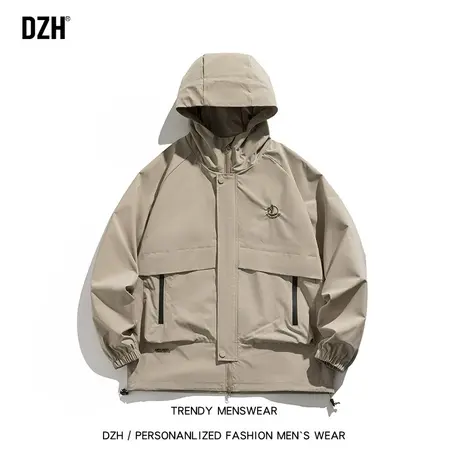 男士山系机能冲锋衣男款工装外套男春秋款潮牌痞帅风衣外衣登山服商品大图