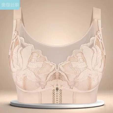 奥维丝丽2025年新款内衣女大胸显小软钢圈上托收副乳调整型文胸薄商品大图