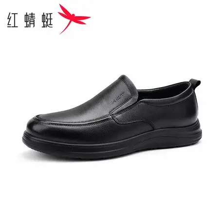 红蜻蜓男鞋秋季软底软面中年爸爸鞋真皮透气一脚蹬商务休闲皮鞋男商品大图