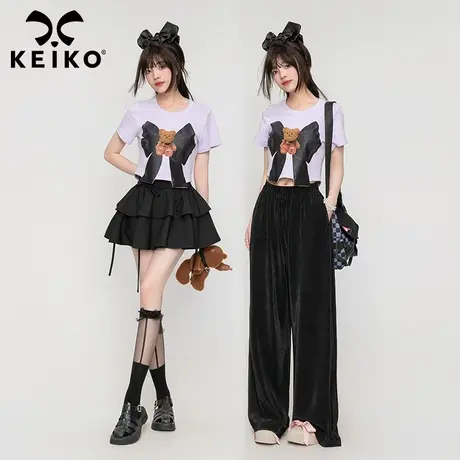 夏天就爱甜辣妹正肩短款t恤女2023夏季新小个子穿搭修身显瘦上衣图片