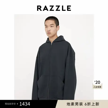RAZZLE 地素男装黑色2025春季重工刺绣卫衣图片