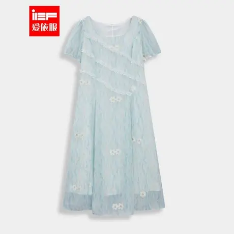 IEF/爱依服【微胖】大码女装2025夏季新款法式温柔淑女风连衣中裙商品大图