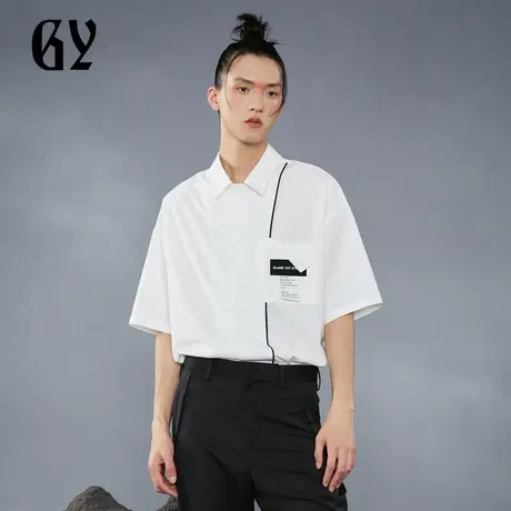雅戈尔奥莱 GY男装夏季双层叠袋设计舒适挺阔不易皱男士短袖衬衫商品大图