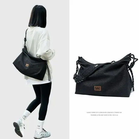 Lee斜挎包男大容量韩版通勤学生上课单肩小背包女工装复古邮差包商品大图