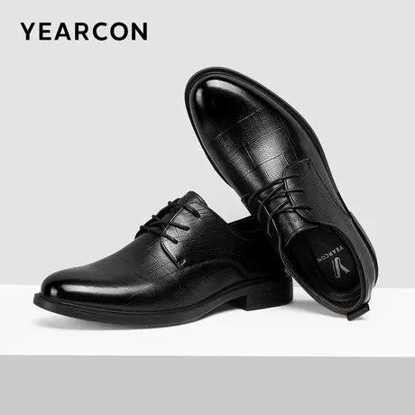 意尔康男鞋春秋低帮软底真皮商务正装皮鞋男士英伦风单鞋新郎婚鞋商品大图