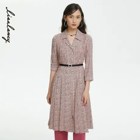 朗姿/LANCY商场同款女士连衣裙春季专柜正品通勤几何图形新款女裙图片