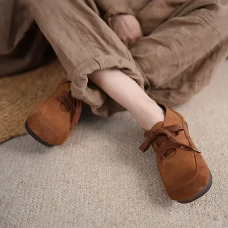 Artmu阿木原创复古真皮裸靴深口单鞋短靴女春秋单靴2023新款图片