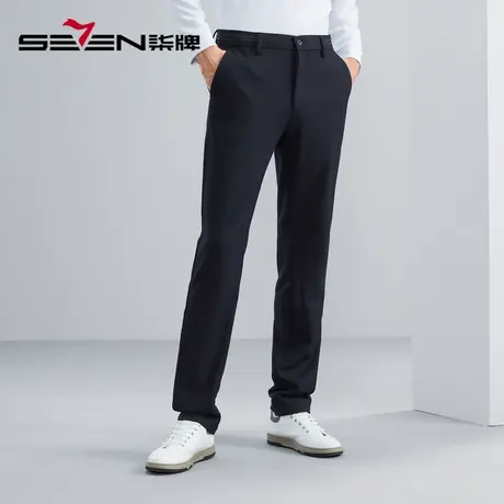 柒牌男装休闲裤2023秋冬新款时尚百搭色织提花男士直筒中腰长裤子商品大图