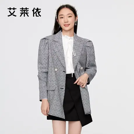 艾莱依商场同款春季新款外套2022小香风格子设计感小众上衣女4.24图片